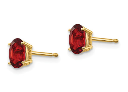 14K gold garnet earrings, alternate view
