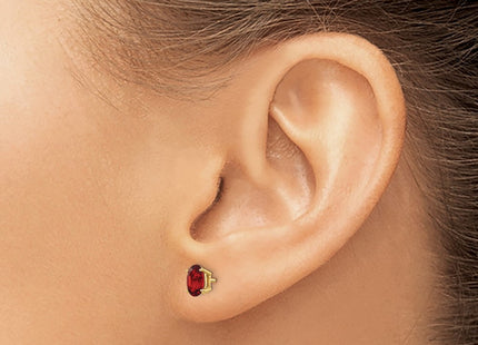14K gold garnet earrings, another view