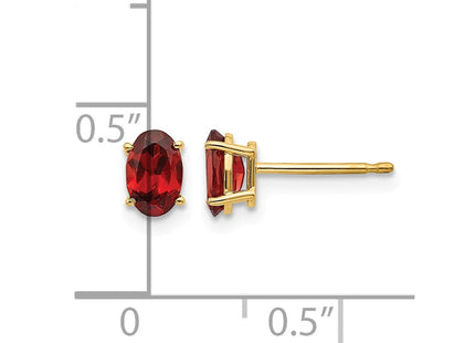 14K gold garnet earrings, further view