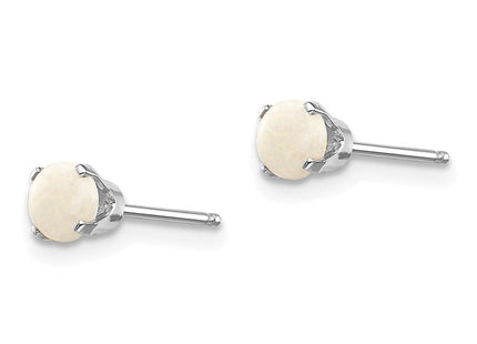 14k White Gold Opal Stud Earrings (Style XBE130)