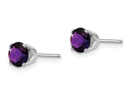 14K white gold aquamarine stud earrings, alternate view