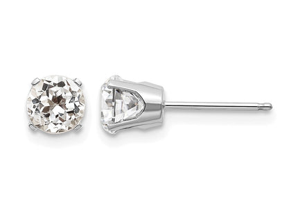 14K white gold topaz stud earrings