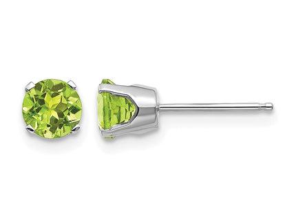 14K white gold peridot stud earrings