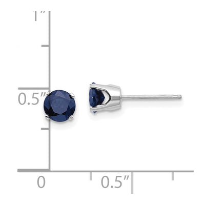 14K White Gold Natural Sapphire Stud Earrings