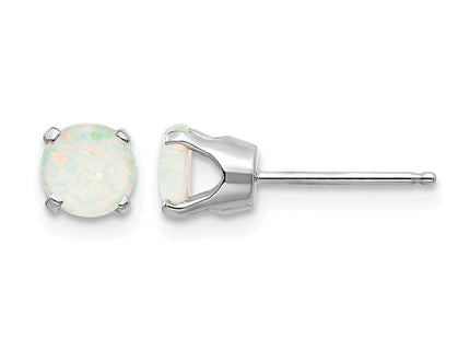 14K white gold opal stud earrings