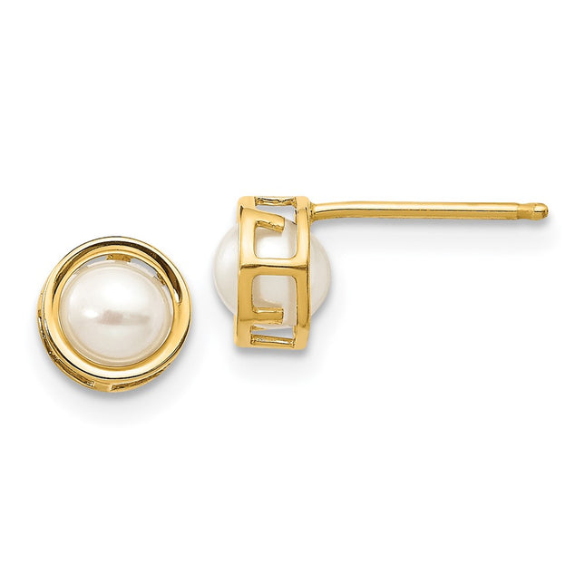 14k Yellow Gold Earrings Style XBE149 - Classique Jewelry Inc.