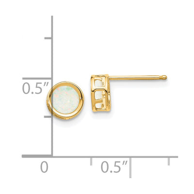 14K Bezel Opal Stud Earrings