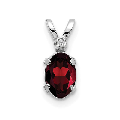 14K white gold diamond birthstone pendant