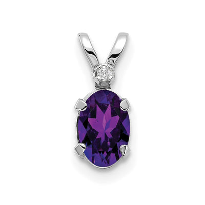 14K white gold diamond birthstone pendant