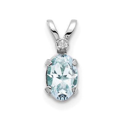 14K white gold diamond birthstone pendant