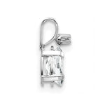 14K White Gold Diamond and White Topaz Birthstone Pendant view 2