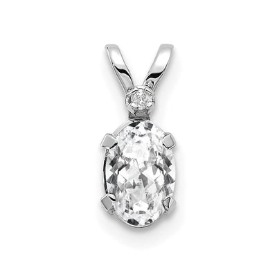 14K white gold diamond birthstone pendant