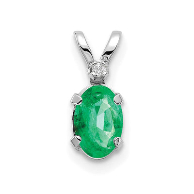 14K white gold diamond birthstone pendant