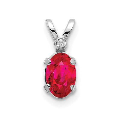 14K white gold diamond birthstone pendant
