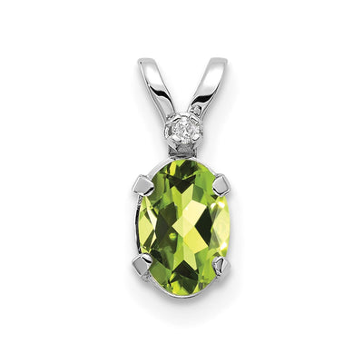 14K white gold diamond birthstone pendant