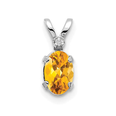 14K white gold diamond birthstone pendant