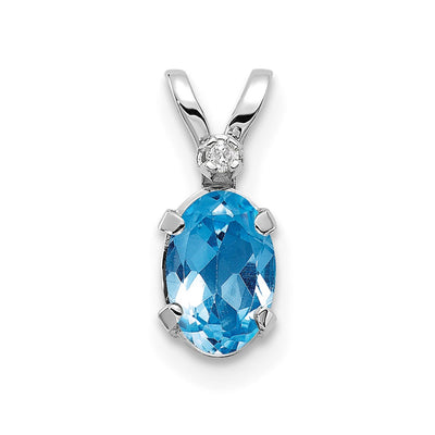 14K white gold diamond birthstone pendant