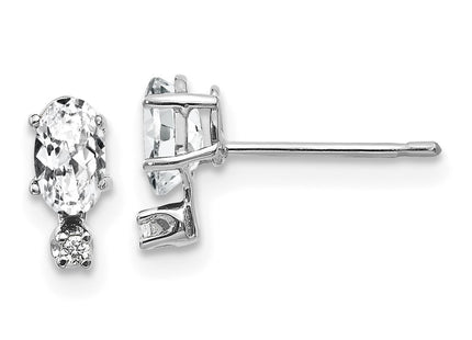 14k White Gold Earrings Style XBE183W - Classique Jewelry Inc.