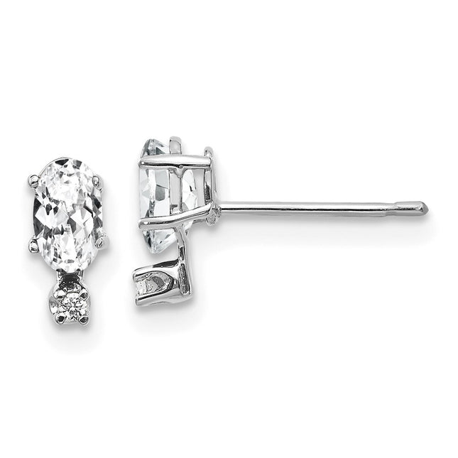 14k White Gold Earrings Style XBE183W - Classique Jewelry Inc.