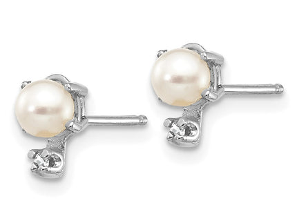 14k White Gold Earrings Style XBE185W - Classique Jewelry Inc.