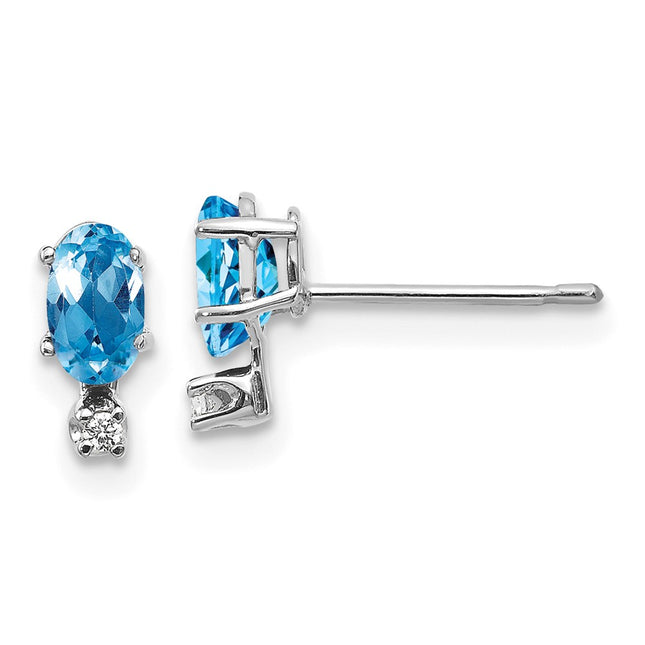 14k White Gold Earrings Style XBE191W - Classique Jewelry Inc.