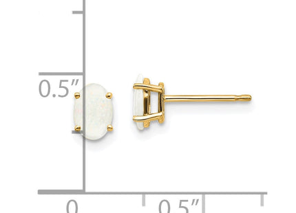 14k Opal Earrings - October (Style XBE22)