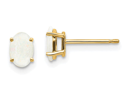 14k Opal Earrings - October (Style XBE22)