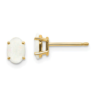 14k Opal Earrings - October (Style XBE22)