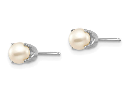 14k White Gold FW Cultured Pearl Stud Earrings (Style XBE240)