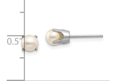14k White Gold FW Cultured Pearl Stud Earrings (Style XBE240)