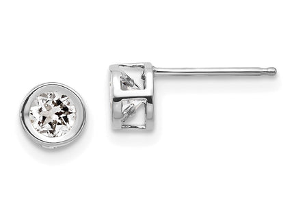 14k White Gold Earrings Style XBE244 - Classique Jewelry Inc.