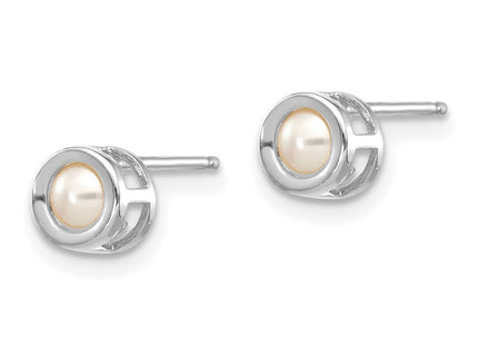 14k White Gold Earrings Style XBE246 - Classique Jewelry Inc.