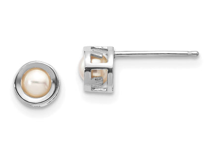 14k White Gold Earrings Style XBE246 - Classique Jewelry Inc.