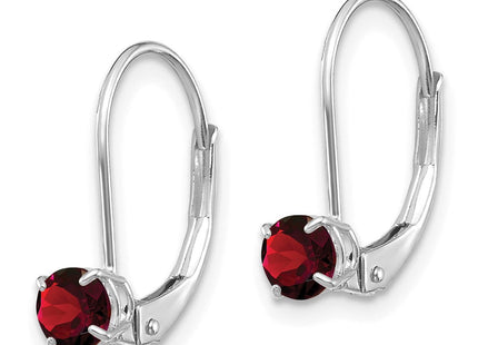 14k White Gold Garnet/January Earrings (Style XBE265)
