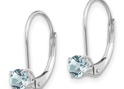 14k White Gold Aquamarine/March Earrings (Style XBE267)