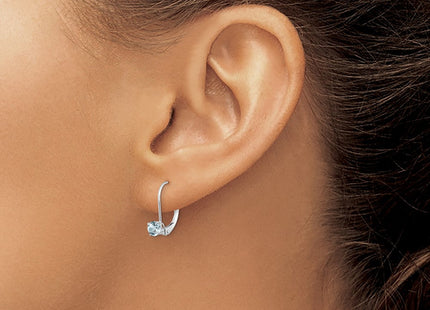 14k White Gold Aquamarine/March Earrings (Style XBE267)