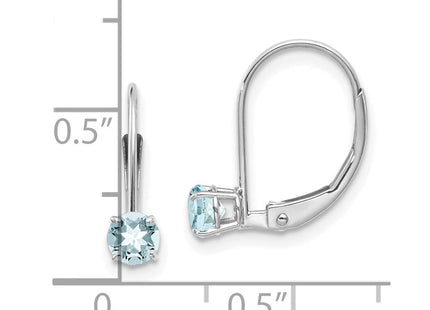 14k White Gold Aquamarine/March Earrings (Style XBE267)