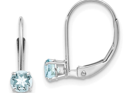 14k White Gold Aquamarine/March Earrings (Style XBE267)