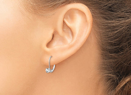 14K white gold topaz earrings, another view