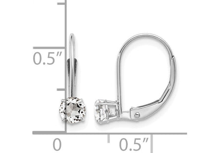 14K white gold topaz earrings, further view