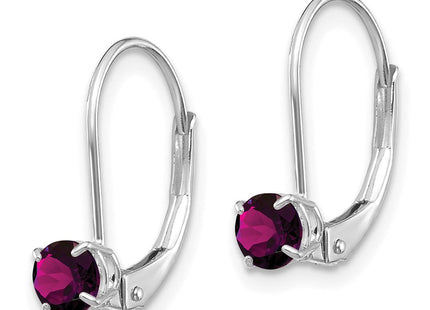 14K white gold garnet earrings, alternate view