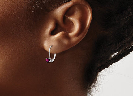 14K white gold garnet earrings, another view