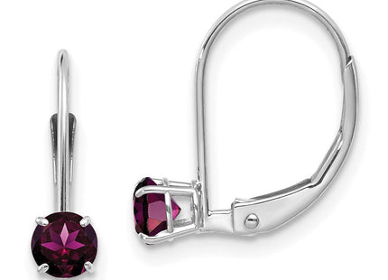 14K white gold garnet earrings