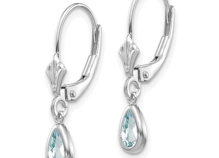 14K white gold aquamarine earrings, alternate view