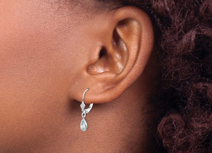 14K white gold aquamarine earrings, another view