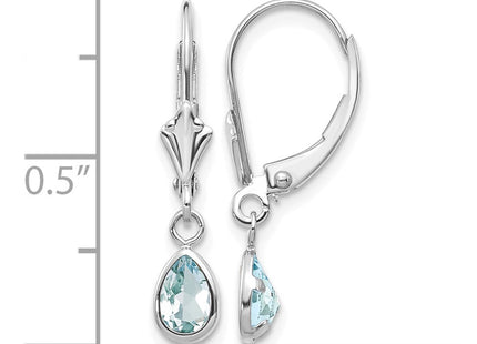 14K white gold aquamarine earrings, further view