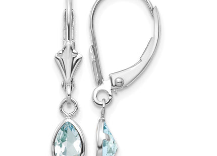 14K white gold aquamarine earrings