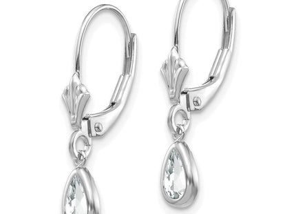 14k White Gold White Topaz/April Earrings (Style XBE280)