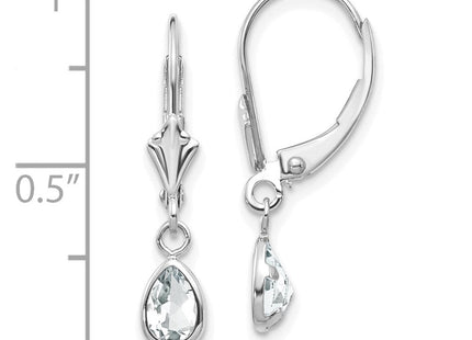 14k White Gold White Topaz/April Earrings (Style XBE280)