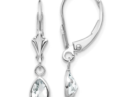 14k White Gold White Topaz/April Earrings (Style XBE280)